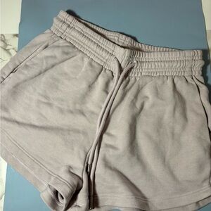 Very light purple sweat shorts